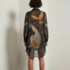 file_467.jpg Artistic Bird Print Sheer Dress