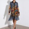 Artistic Landscape Print Shirt Dress