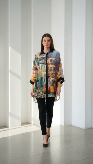 Scenic Art Print Oversized Tunic