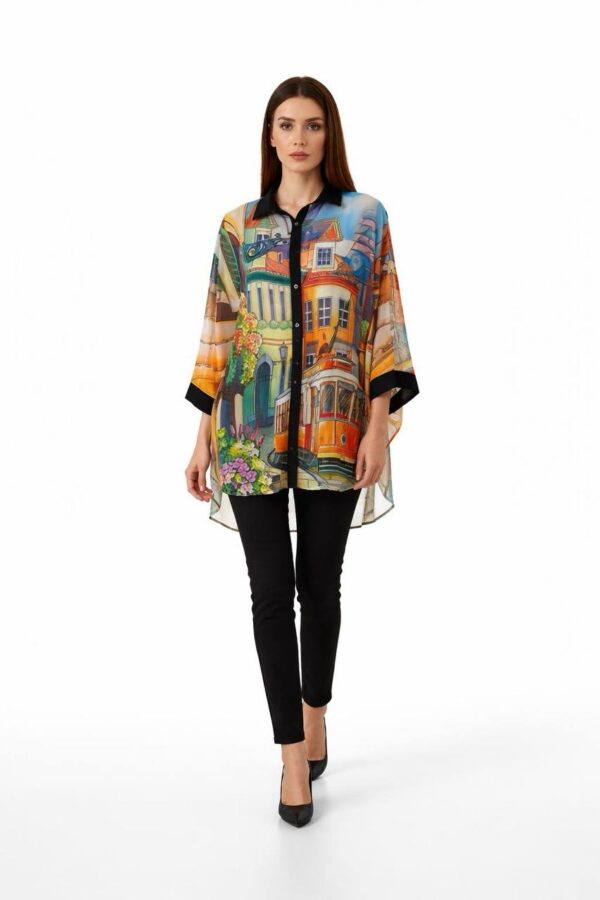 Scenic Art Print Oversized Tunic