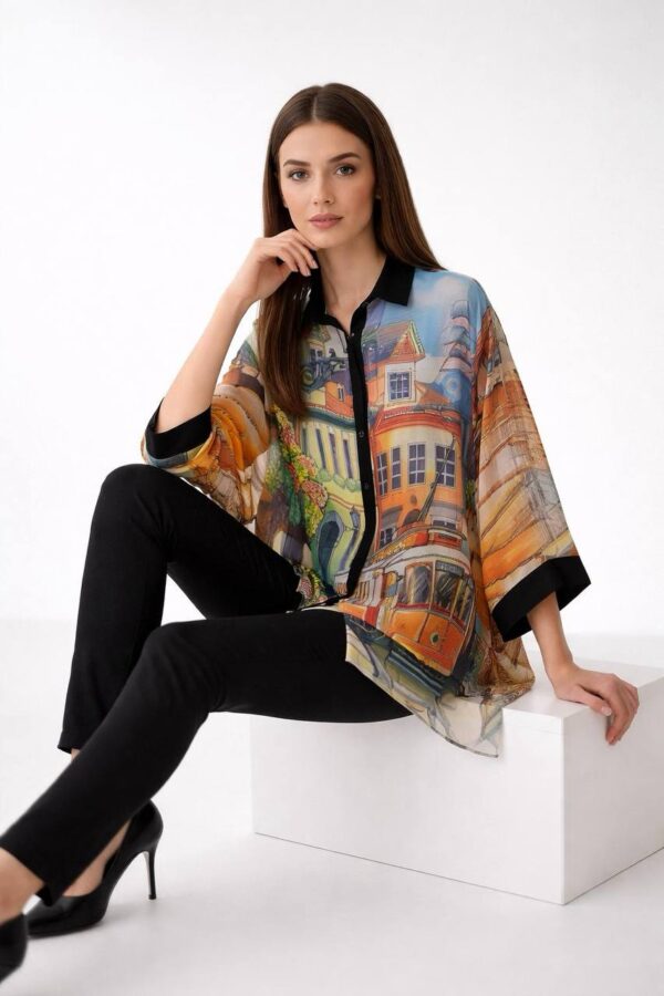 Scenic Art Print Oversized Tunic