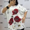 Flower Printed Cotton Blouse Big size