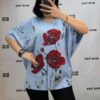 Flower Printed Cotton Blouse Big size