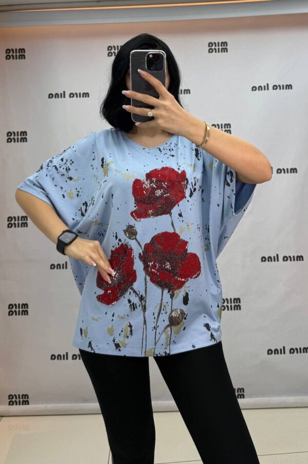 Flower Printed Cotton Blouse Big size