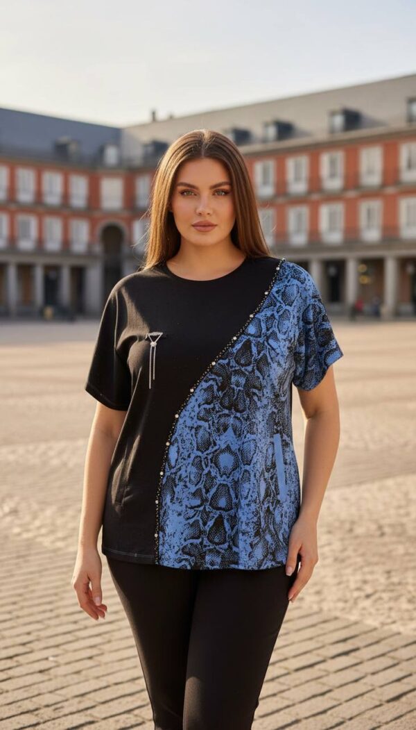 file_927.jpg Elegant Asymmetrical Orange Snakeskin Print Blouse