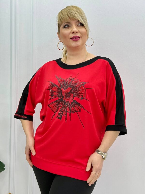 Women's Graphic Print Batwing Sleeve Blouse