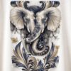 Elegant Elephant Print Oversized White Blouse