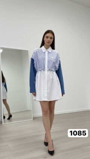 file_2103-1.jpg Women's Striped Patchwork Drawstring Tunic Shirt Dress