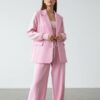 Women's Striped Blazer and Trousers Two-Piece Set
