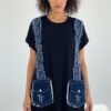 Women's Black Denim Accented Tunic Dress
