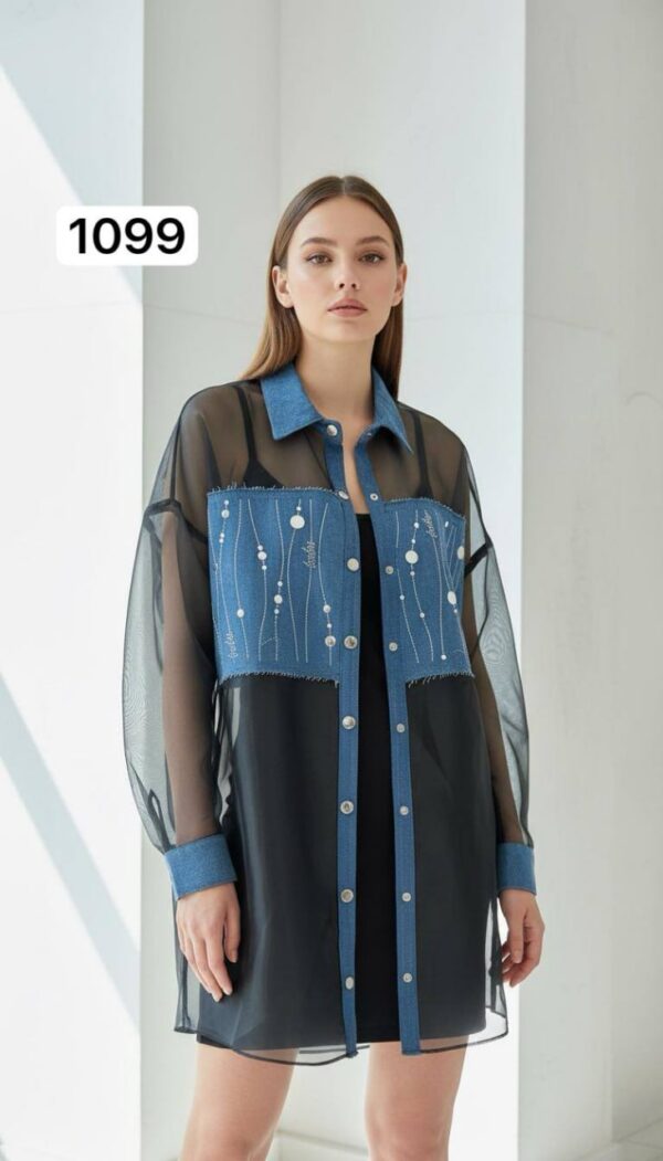 file_2301-1.jpg Two-Piece Mini Dress and Sheer Denim Jacket Set