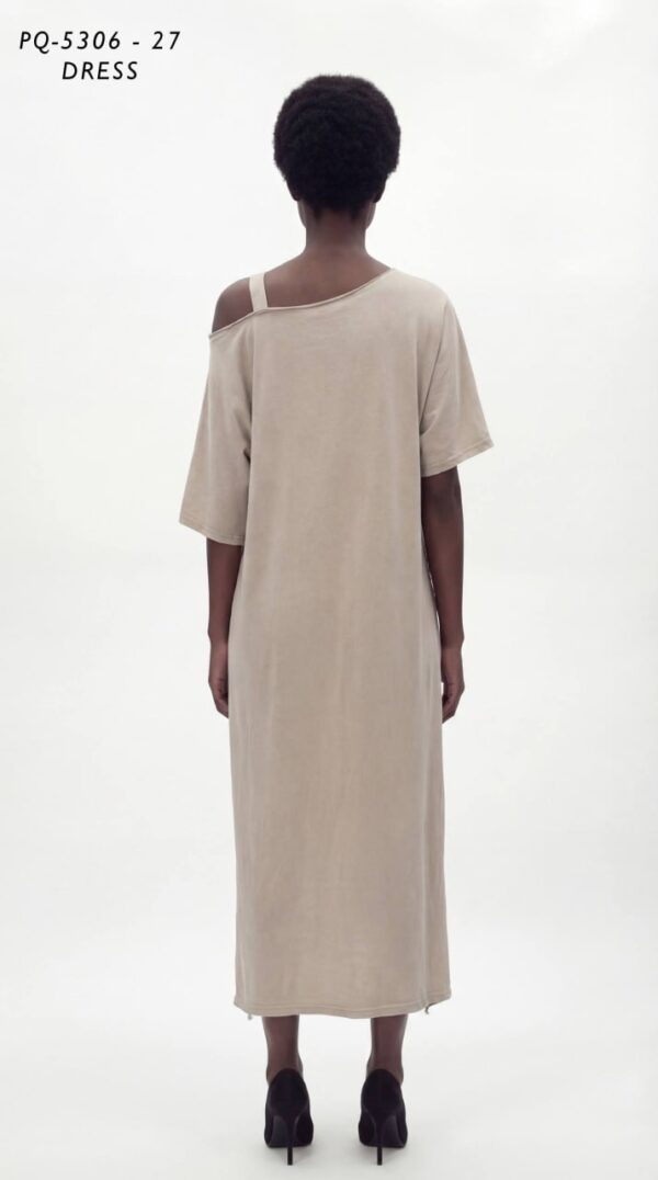 Avant-Garde Asymmetric Black Dress with Chain Detail