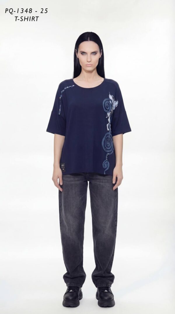 file_2362.jpg Women's Embellished Graphic Relaxed Fit Blouse