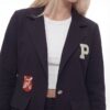Women's Varsity Patch Single Button Blazer