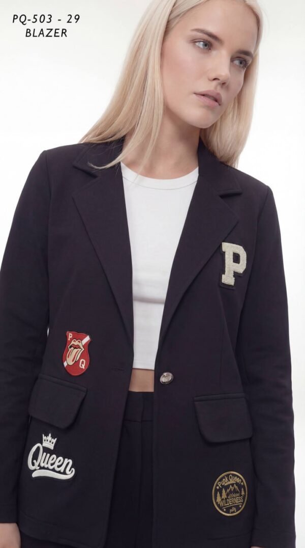Women's Varsity Patch Single Button Blazer