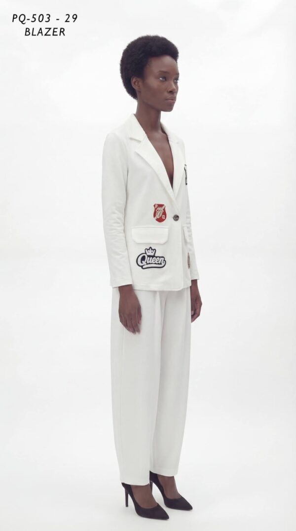 Women's Varsity Patch Single Button Blazer