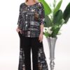 Wholesale Newspaper Print Tunic and Palazzo Pant Set