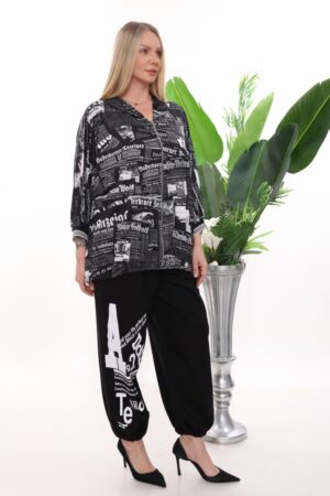 Urban Newspaper Print Loungewear Set