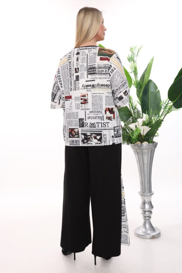 Wholesale Newspaper Print Tunic and Palazzo Pant Set