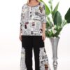 Wholesale Newspaper Print Tunic and Palazzo Pant Set