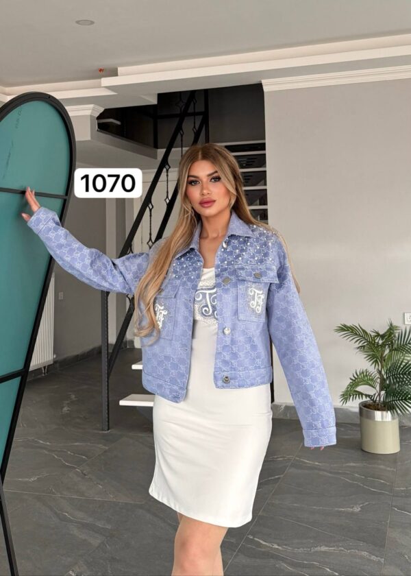 Two-Piece Embellished Denim Jacket and Mini Dress