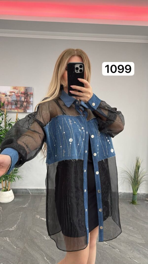 file_2882.jpg Two-Piece Mini Dress and Sheer Denim Jacket Set