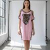Wholesale Leopard Graphic Chain-Detail Cold Shoulder Dress