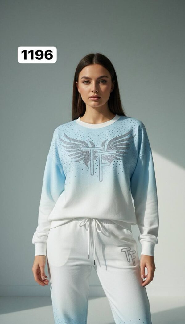 Ombre Rhinestone Embellished Tracksuit Set