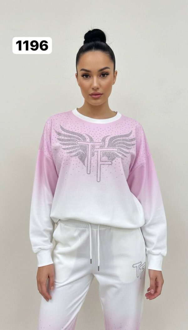 Ombre Rhinestone Embellished Tracksuit Set