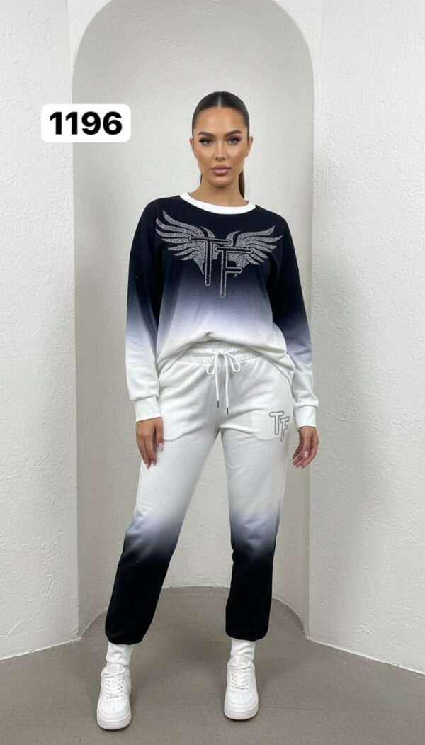 Ombre Rhinestone Embellished Tracksuit Set