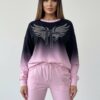 Ombre Rhinestone Embellished Tracksuit Set