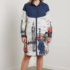 Contrast Denim London Print Shirt Dress