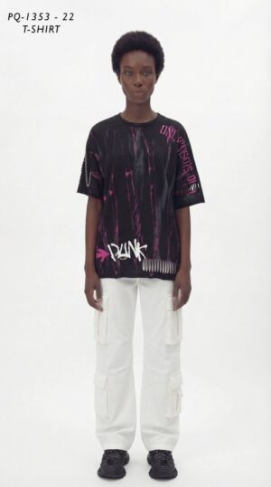 Punk Rock Distressed Graffiti T-Shirt