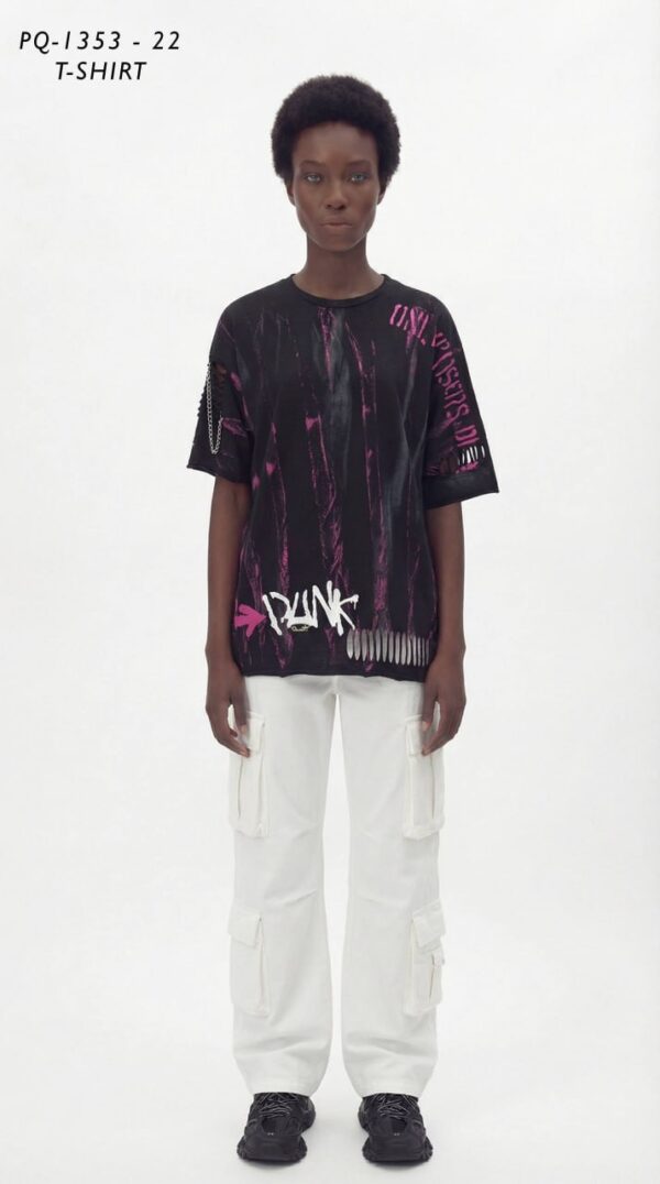 Punk Rock Distressed Graffiti T-Shirt