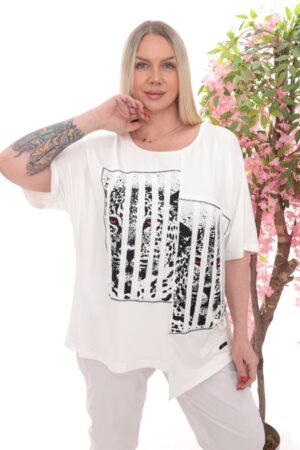 Asymmetric Leopard Graphic T-Shirt