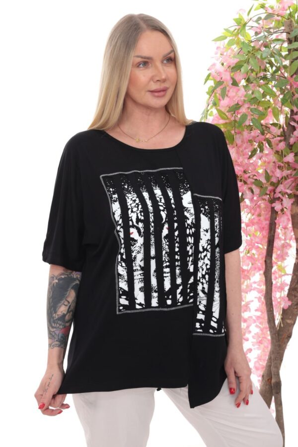 Asymmetric Leopard Graphic T-Shirt