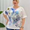 Wholesale Embellished Butterfly & Floral Print T-Shirt