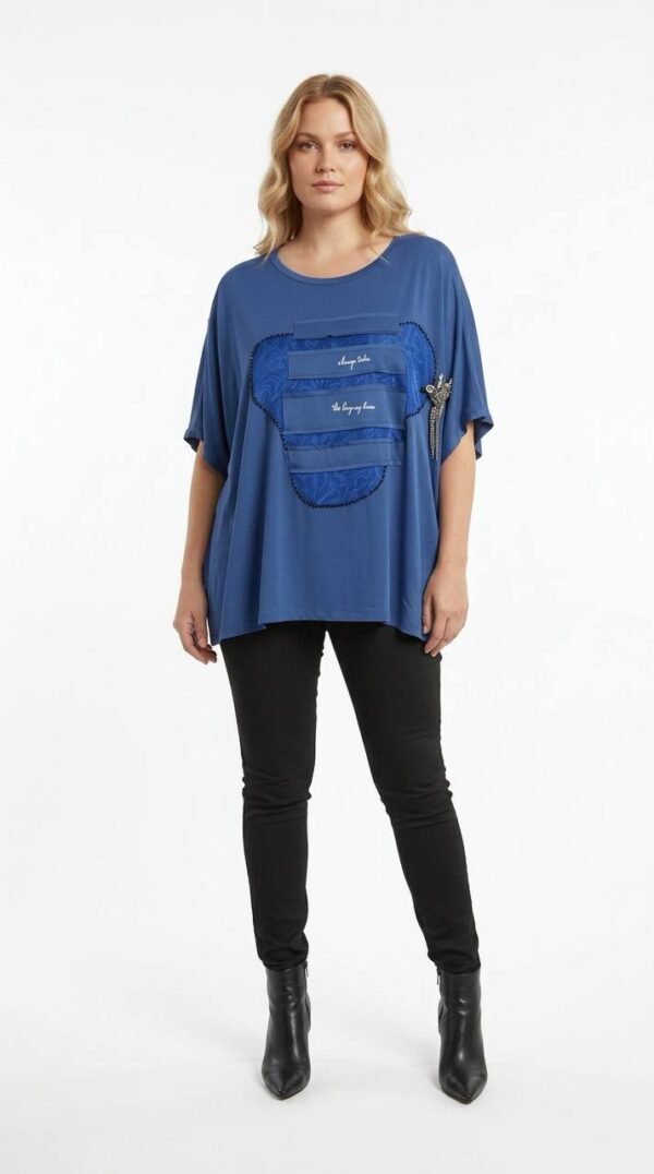 file_3271.jpg Embellished Patch Detail Oversized Blouse