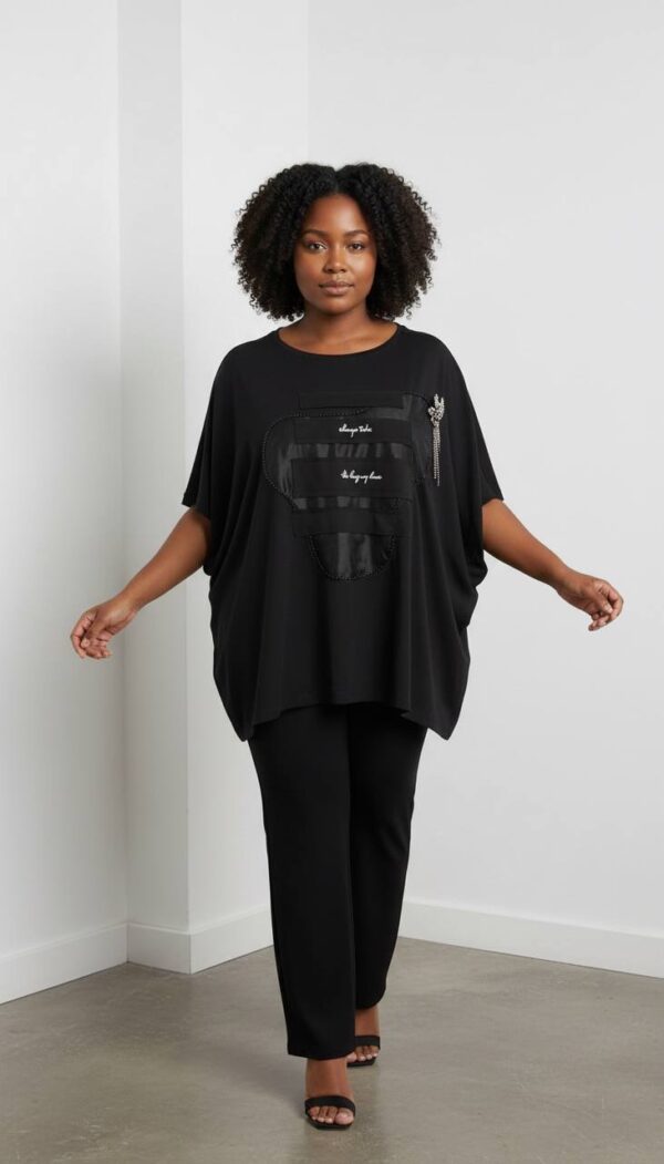 file_3274.jpg Embellished Patch Detail Oversized Blouse