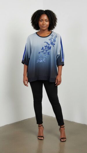 Wholesale Ombre Floral Embroidered Blouse