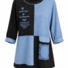 Embellished Color-Block Patchwork Tunic