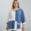 Embellished Color-Block Patchwork Tunic