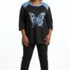 Butterfly Floral Graphic Raglan Tunic