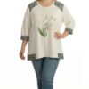 Embellished Floral Appliqué Tunic Blouse