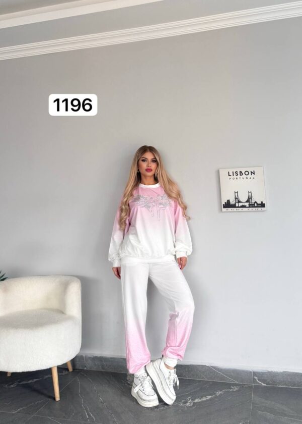 Ombre Rhinestone Embellished Tracksuit Set
