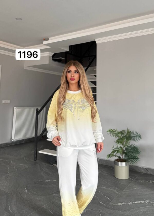 Ombre Rhinestone Embellished Tracksuit Set