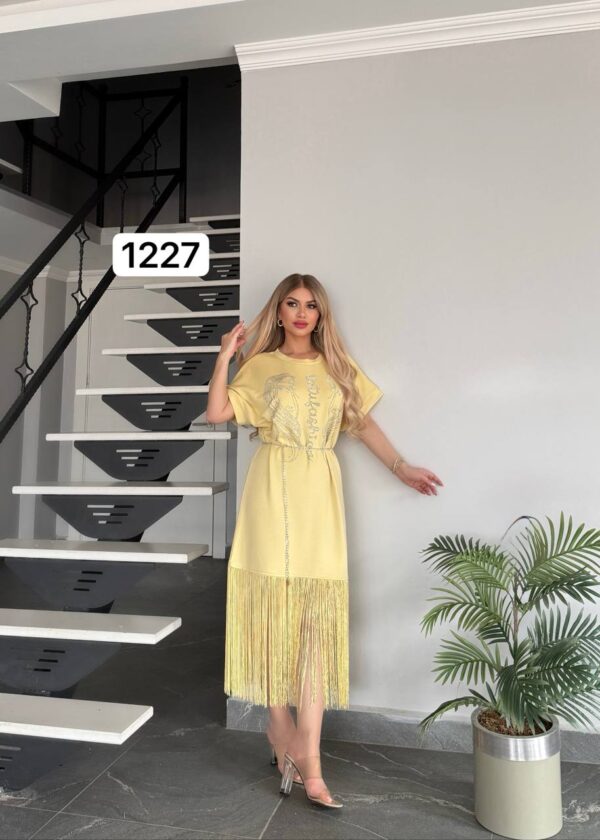 Wholesale Embellished Fringe Hem T-Shirt Dress