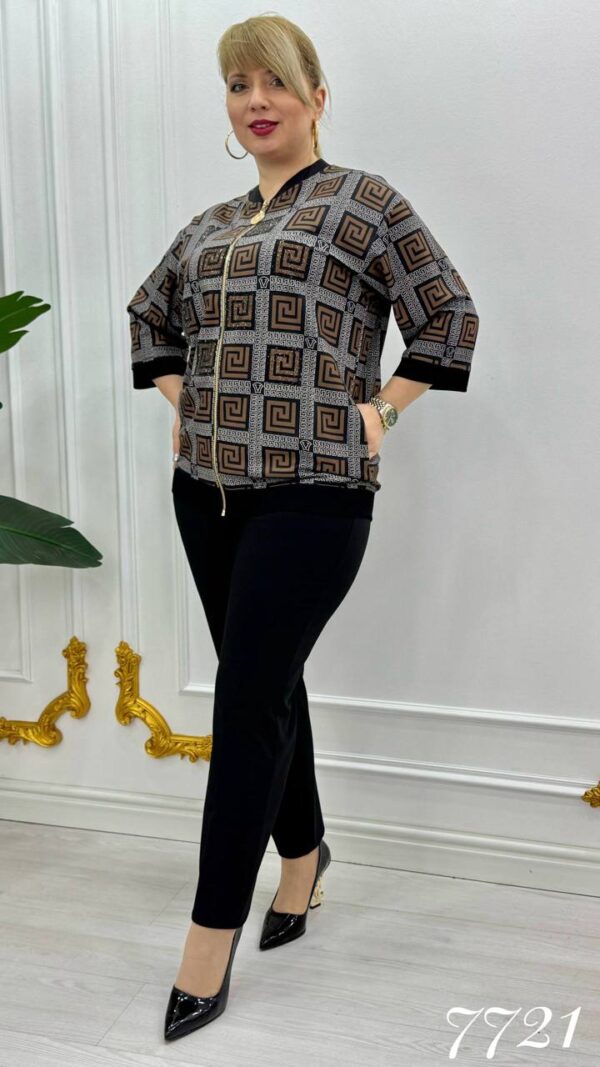 7721LABELLA Big size Pattern Blouse