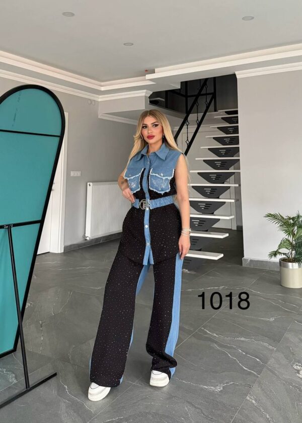 1018TATU Top and down Denim Cotton Small size