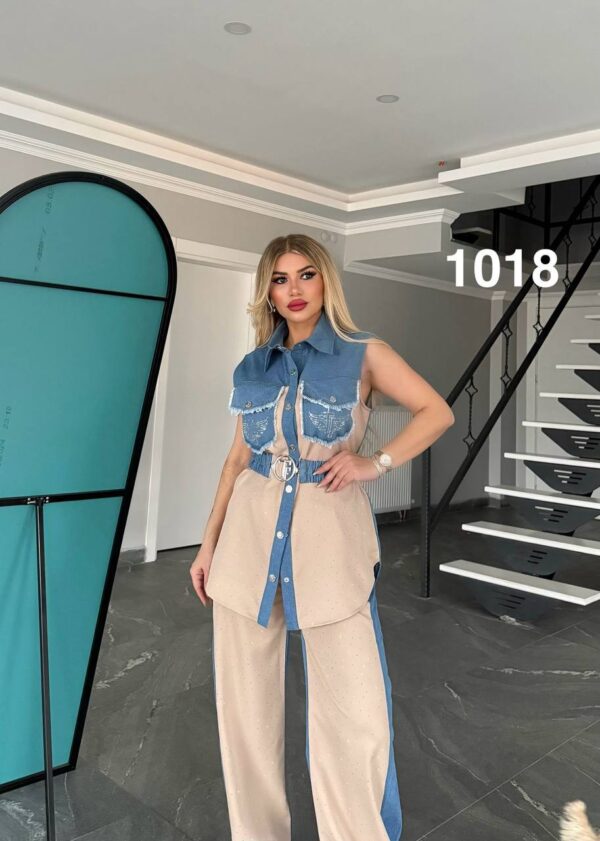 1018TATU Top and down Denim Cotton Small size